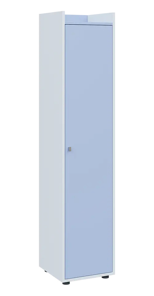 QN 5 - 4D skříň 1-dvéřová, vysoká, pravá lamino - bílá/blankyt