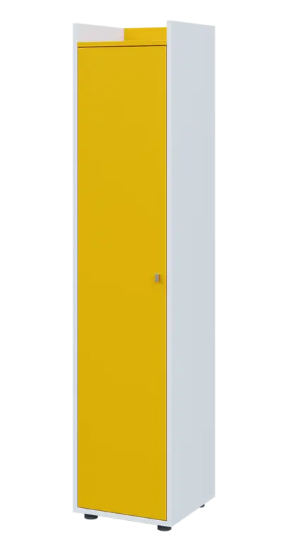 QN 5 - 4D skříň 1-dvéřová, vysoká, levá lamino - bílá/žlutá odio