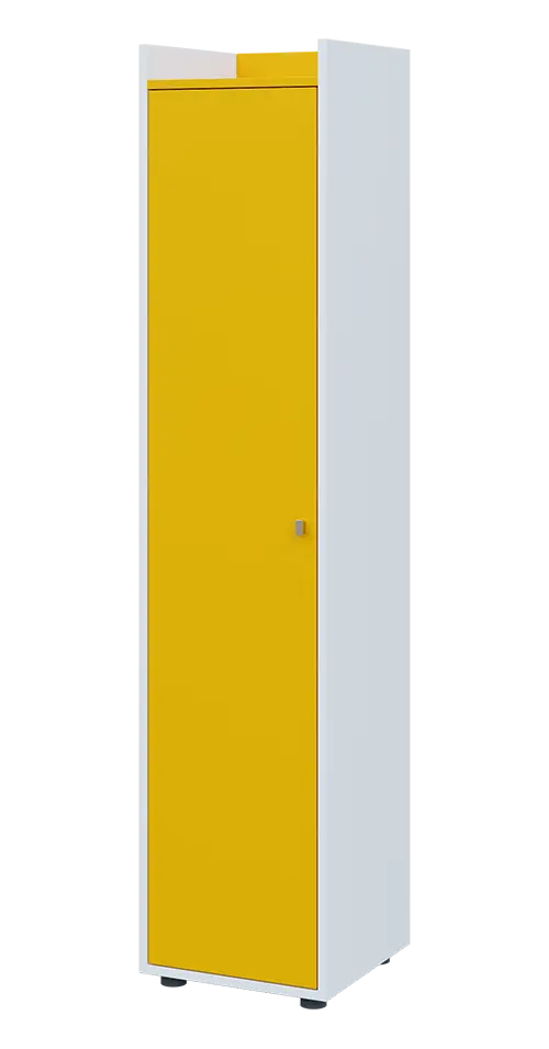 QN 5 - 4D skříň 1-dvéřová, vysoká, levá lamino - bílá/žlutá odio