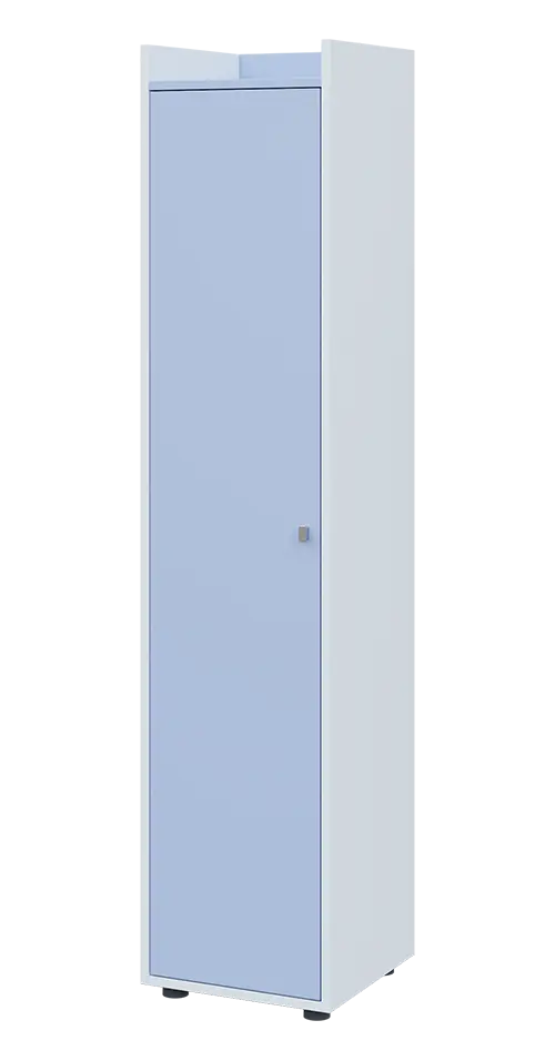 QN 5 - 4D skříň 1-dvéřová, vysoká, levá lamino - bílá/blankyt