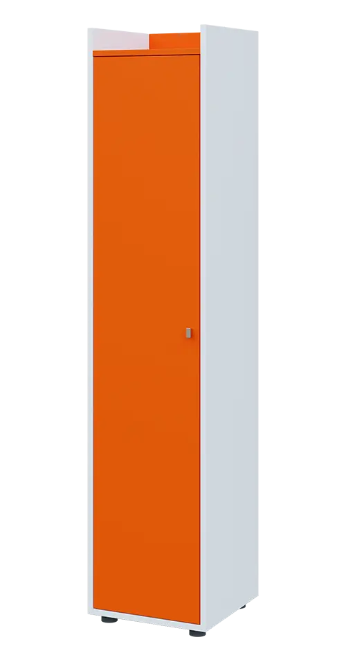 QN 5 - 4D skříň 1-dvéřová, vysoká, levá lamino - bílá/pomeranč