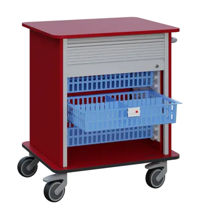 DEXTER 23 vozík boxový, roletový, nízký, 880x780x620 mm, burgundská