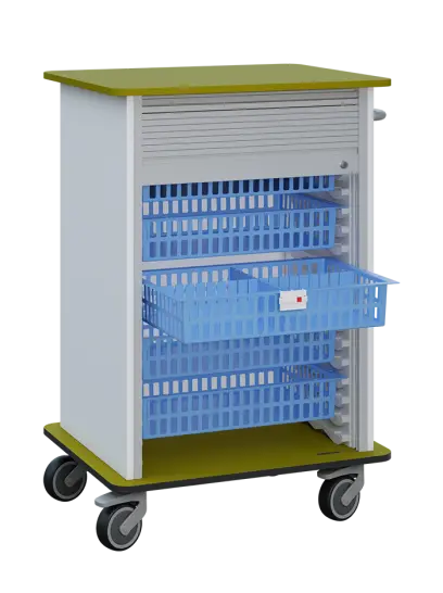 DEXTER 25 vozík boxový, roletový, 1180x780x620 mm, korpus bílá, horní a spodní deska kiwi