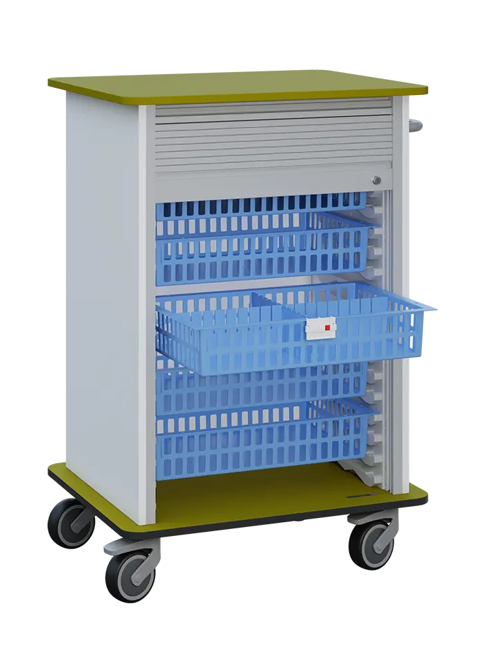 DEXTER 25 vozík boxový, roletový, 1180x780x620 mm, korpus bílá, horní a spodní deska kiwi