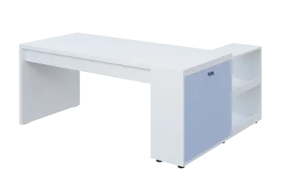 QRL 8 - 183 stůl pracovní, levý lamino - bílá/blankyt QRL 8 - 183 stůl pracovní, levý lamino - bílá/blankyt