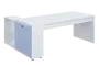 QRL 8 - 203 stůl pracovní, pravý lamino - bílá/blankyt