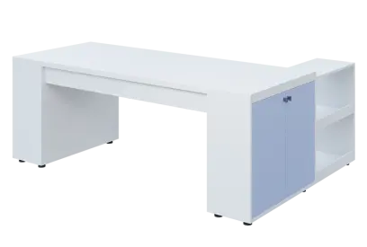 QRLT 8 - 203 stůl pracovní, levý lamino - bílá/blankyt QRLT 8 - 203 stůl pracovní, levý lamino - bílá/blankyt