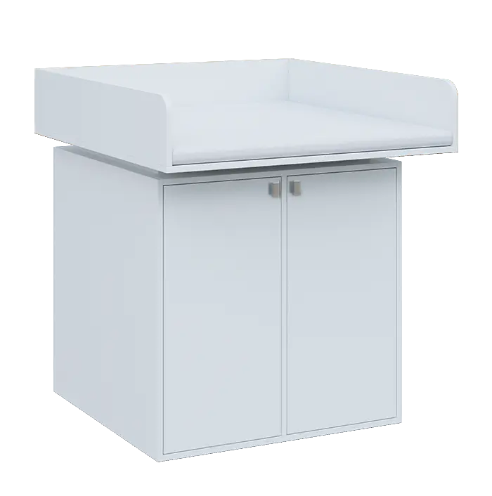 QPP - 100D přebalovací pult, 1100x900x900, bílá, koženka bílá