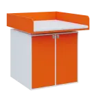 QPP - 100D přebalovací pult, 1100x900x900, bílá/pomeranč, koženka bílá