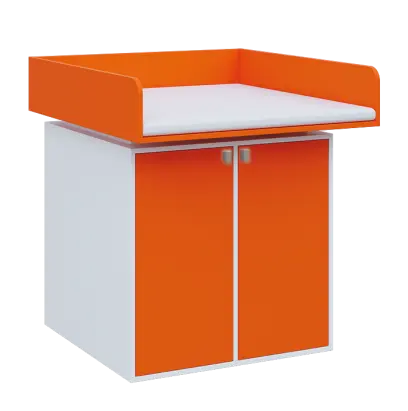 QPP - 100D přebalovací pult, 1100x900x900, bílá/pomeranč, koženka bílá QPP - 100D přebalovací pult, 1100x900x900, bílá/pomeranč, koženka bílá