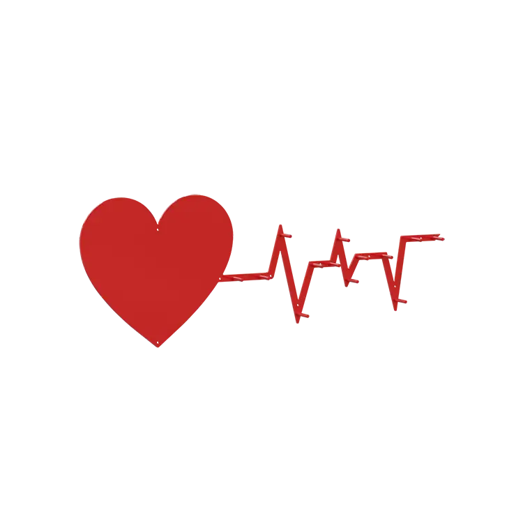 QVK 04 - věšák kovové provedení, červená RAL