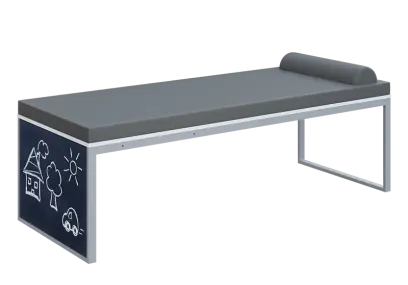 QLK 02 -  lehátko + popisovací tabule, OTO SA 2 - tmavě šedá