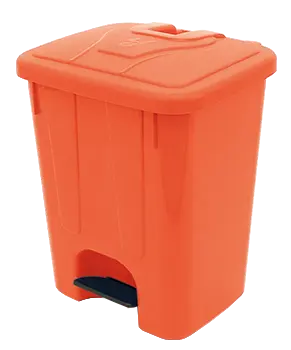 BRUNO - 25, koš nášlapný plastový s víkem, objem 25l, oranžový