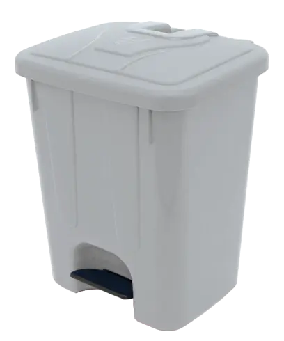 BRUNO - 40, koš nášlapný plastový s víkem, objem 40l, šedý