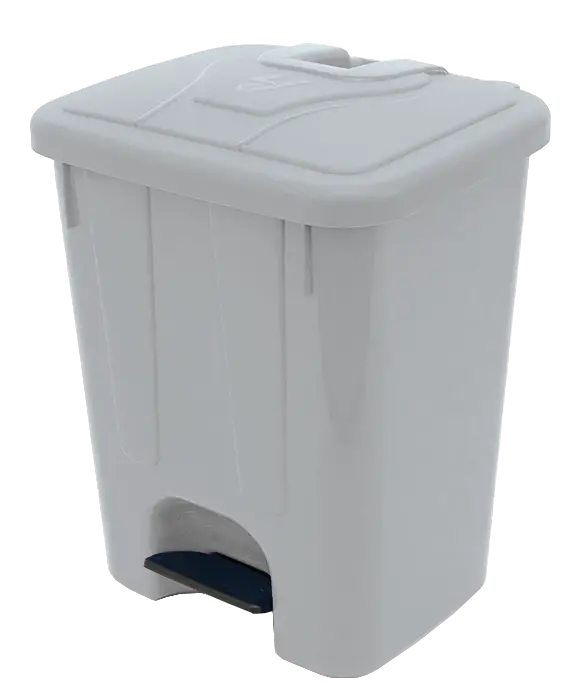 BRUNO - 40, koš nášlapný plastový s víkem, objem 40l, šedý