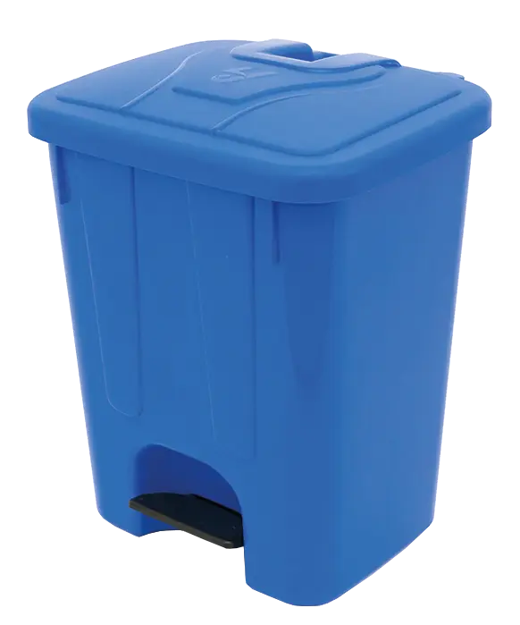 BRUNO - 40, koš nášlapný plastový s víkem, objem 40l, modrý