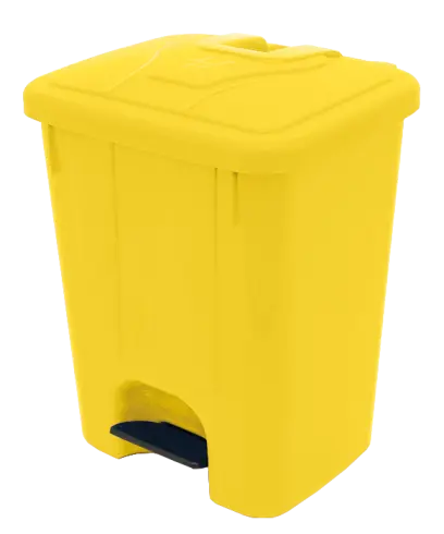 BRUNO - 40, koš nášlapný plastový s víkem, objem 40l, žlutý