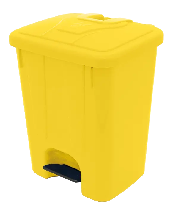 BRUNO - 40, koš nášlapný plastový s víkem, objem 40l, žlutý