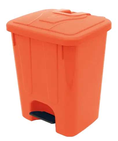 BRUNO - 40, koš nášlapný plastový s víkem, objem 40l, oranžový