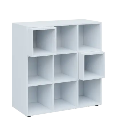 TETRIS A1 - 1x skříňka nízká, lamino bílá + 2x výplň LEVEL - bílá