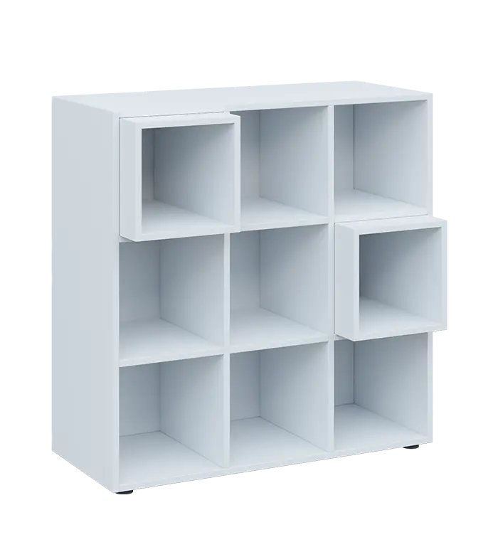 TETRIS A1 - 1x skříňka nízká, lamino bílá + 2x výplň LEVEL - bílá