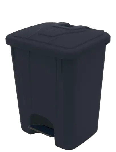 BRUNO - 65, koš nášlapný plastový s víkem, objem 65l, černý
