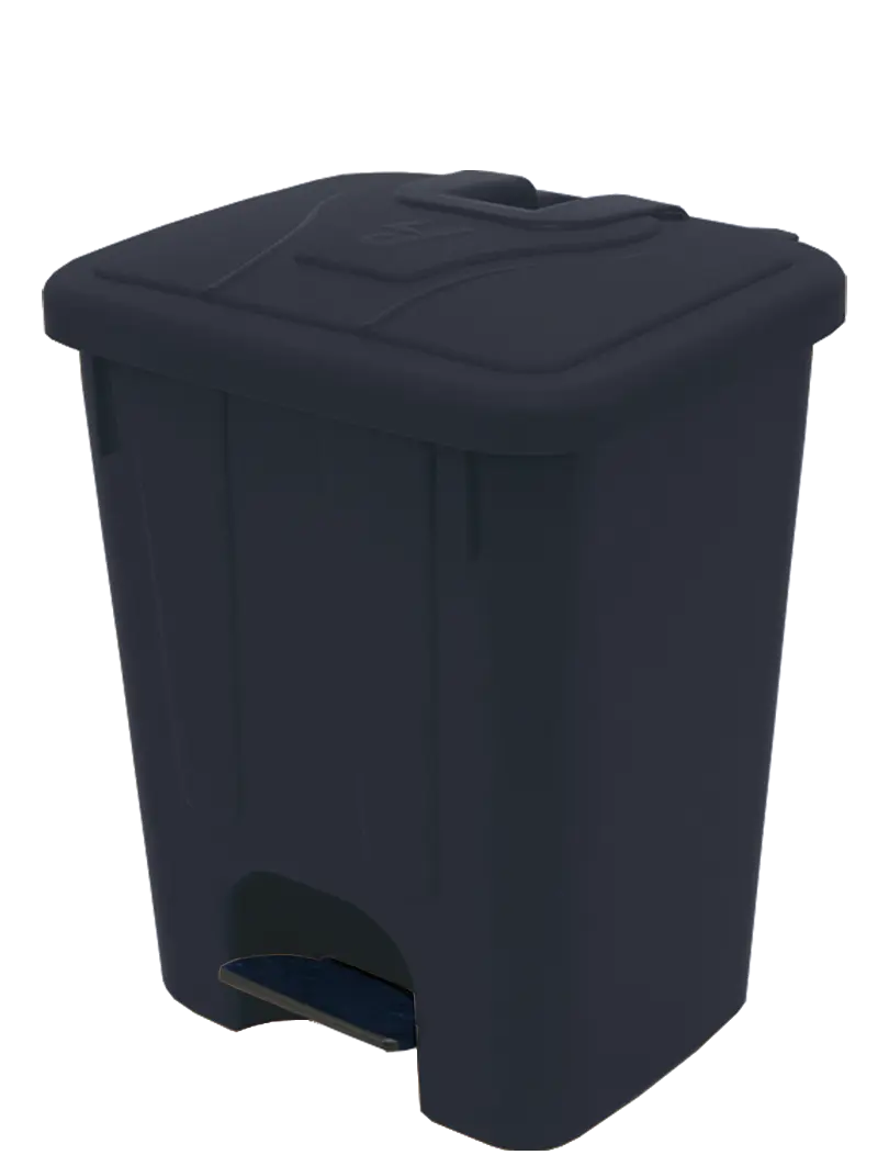 BRUNO - 65, koš nášlapný plastový s víkem, objem 65l, černý