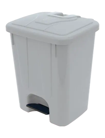 BRUNO - 65, koš nášlapný plastový s víkem, objem 65l, šedý