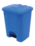 BRUNO - 65, koš nášlapný plastový s víkem, objem 65l, modrý