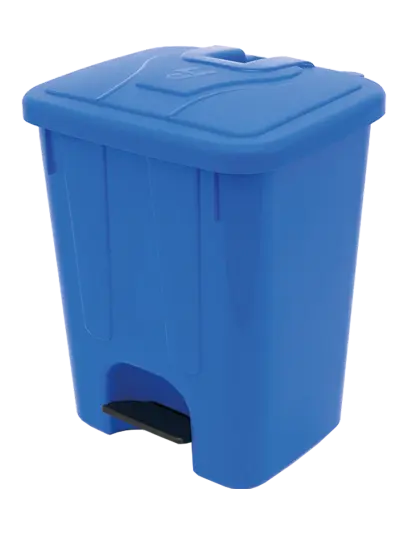 BRUNO - 65, koš nášlapný plastový s víkem, objem 65l, modrý