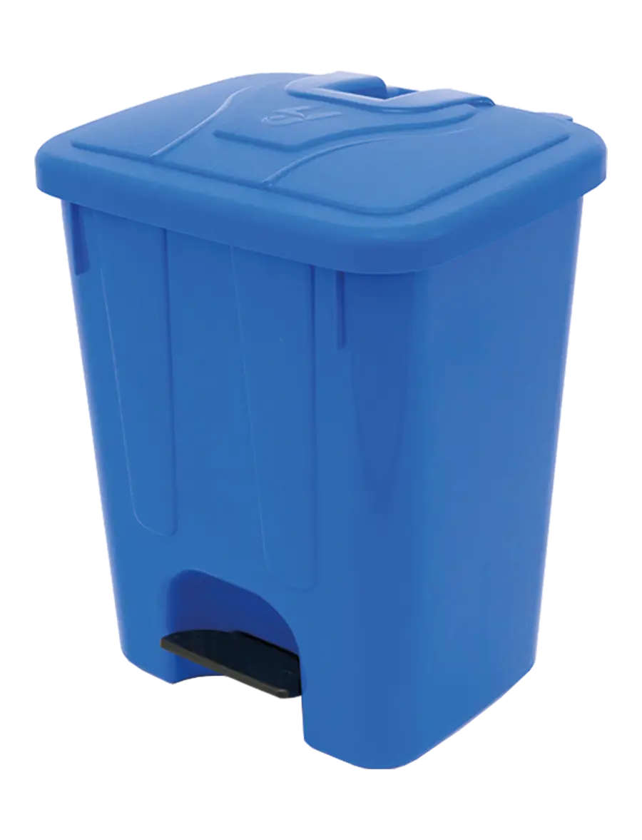 BRUNO - 65, koš nášlapný plastový s víkem, objem 65l, modrý