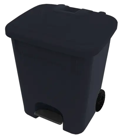 BRUNO - 85, koš nášlapný plastový s víkem, objem 85l, černý