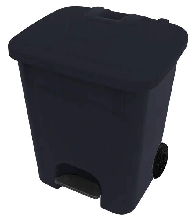 BRUNO - 85, koš nášlapný plastový s víkem, objem 85l, černý