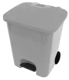 BRUNO - 85, koš nášlapný plastový s víkem, objem 85l, šedý