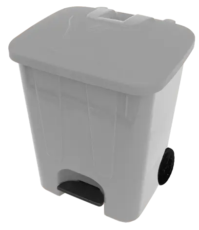 BRUNO - 85, koš nášlapný plastový s víkem, objem 85l, šedý