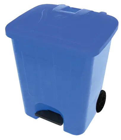 BRUNO - 85, koš nášlapný plastový s víkem, objem 85l, modrý