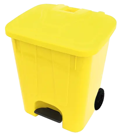 BRUNO - 85, koš nášlapný plastový s víkem, objem 85l, žlutý