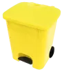 BRUNO - 85, koš nášlapný plastový s víkem, objem 85l, žlutý