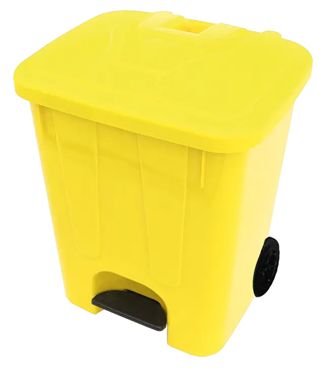 BRUNO - 85, koš nášlapný plastový s víkem, objem 85l, žlutý