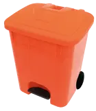 BRUNO - 85, koš nášlapný plastový s víkem, objem 85l, oranžový