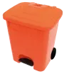 BRUNO - 85, koš nášlapný plastový s víkem, objem 85l, oranžový