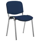MESSINA CR židle konferenční, kostra chrom, koženka tmavě modrá