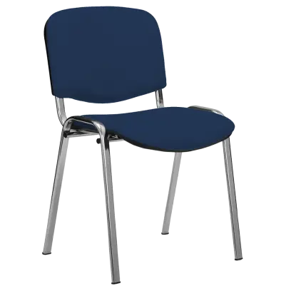 MESSINA CR židle konferenční, kostra chrom, koženka tmavě modrá