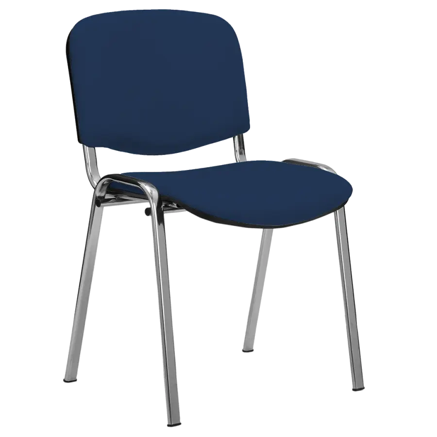 MESSINA CR židle konferenční, kostra chrom, koženka tmavě modrá