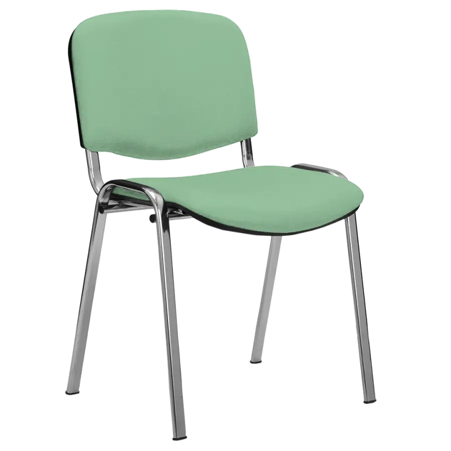 MESSINA CR židle konferenční, kostra chrom, koženka pastelově zelená