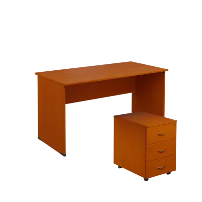 SET 247 stůl kancelářský, dřevěná podnož + kontejner pojízdný, 3-zásuvkový, třešeň šumavská