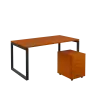 SET-O 368 stůl kancelářský, kovová podnož černá + kontejner pojízdný, 3-zásuvkový, třešeň šumavská