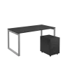 SET-O 368 stůl kancelářský, kovová podnož stříbrná + kontejner pojízdný, 3-zásuvkový, antracit