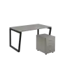 SET-V 348 stůl kancelářský, kovová podnož černá + kontejner pojízdný, 3-zásuvkový, šedá