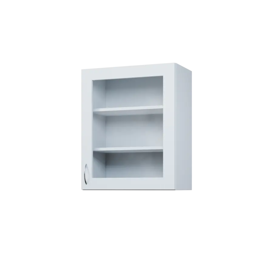 CH - 6S horní skříňka, 1-dveřová, prosklená, pravá, 730x600x300, bílá